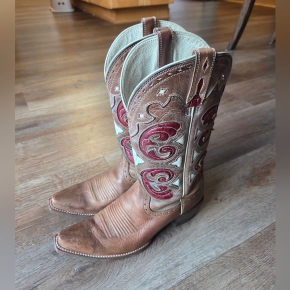 Ariat Madrina Macchito Snip Toe Leather Western Cowboy Boots Festival Wear 8B - Picture 3 of 13